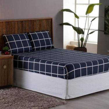 Imagem de Lençol Casal Padrão 3 Pçs Micropercal 400 Fios Estampa Levi - Shopping