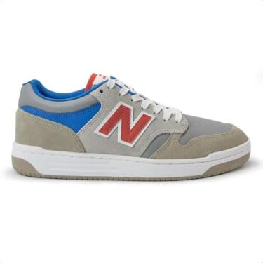 Imagem de Tênis New Balance Masculino 480 Low Cinza/bege/azul/vermelho Bb480lh 41