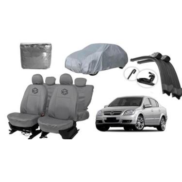 Imagem de Kit capa couro cinza Vectra + limpador + capa brinde - iron tech