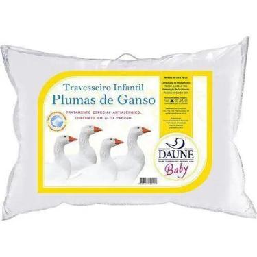 Imagem de Travesseiro Baby Antialérgico 100% Plumas de Ganso Daune - 40x30 cm