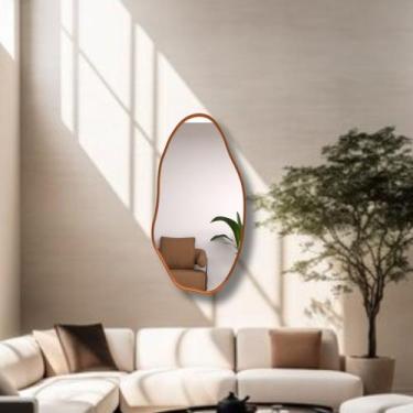 Imagem de Espelho Grande Orgânico 115x60 Decoração Corpo Inteiro com Moldura de 