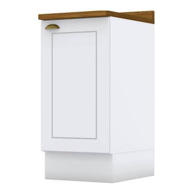 Imagem de Balcão 1 Porta 40 Cm Americana Branco Com Tampo Nature – Henn