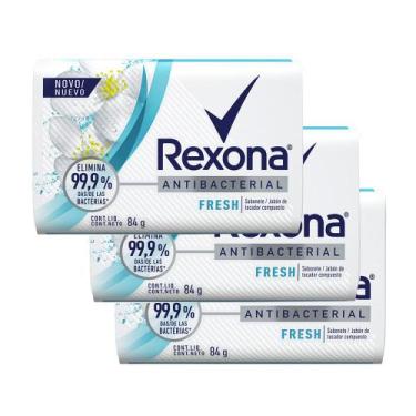 Imagem de Kit 3 Sabonete em Barra Rexona Antibacterial Fresh com 84g
