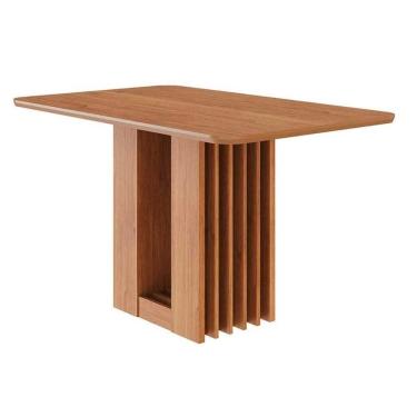 Imagem de Mesa Multiuso Cozinha Ariela c/ Tampo Madeirado 130x80cm Cinamomo - Cimol