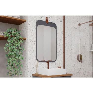 Imagem de Espelheira de Banheiro Monet Parede Retangular 48x80cm Titanium - MGM