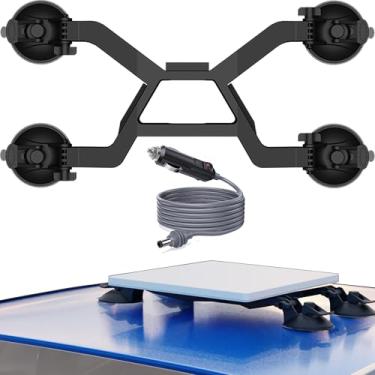 Imagem de Mini suporte Starlink – Suporte com ventosa e cabo carregador de carro de 3 m incluído | Força de conexão de 90 kg | Starlink Mini acessórios para carros, trailers, barcos