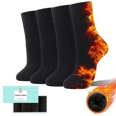 Imagem de HUGSWEET Meias térmicas aquecidas para mulheres para clima frio extremo inverno quente meias macias e aconchegantes com caixa de presente, Multicolorido-c5, 5