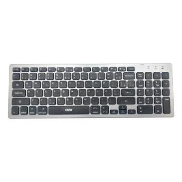 Imagem de Teclado Sem Fio Oex Tc504, Bluetooth, ABNT2, Prime, Preto Com Prata