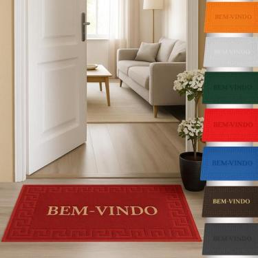 Imagem de Kit 02 Tapete Antiderrapante Capacho Welcome 38 cm X 58 cm Porta Entra