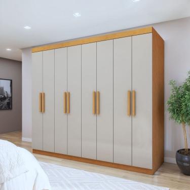 Imagem de Guarda-roupa 8 Portas 4 Gavetas Andara Soft Amêndoa Clean/Off White