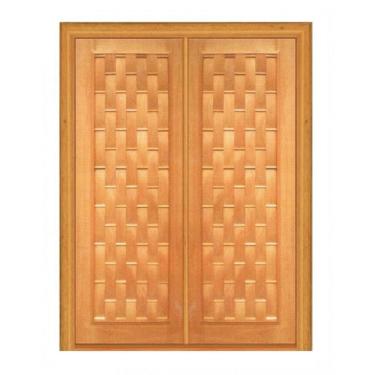 Imagem de Porta Dupla de Abrir Couros - Madeira Maciça - Angelim