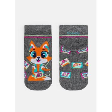 Imagem de Meia Soquete Puket Menina Raposa Mescla Escuro 23 a 33, Mescla escuro,
