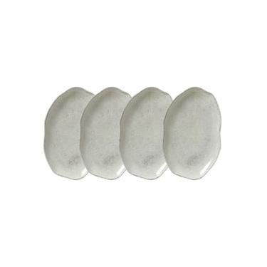 Imagem de Conjunto de Travessas Oval Rasa Média Porto Brasil Bio Pistache 30x20cm - 4 Peças