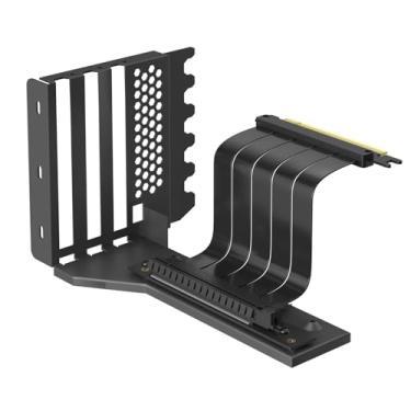 Imagem de GLOTRENDS Suporte de GPU de 2 compartimentos com cabo Riser PCIe 4.0 de 180 mm para montagem vertical GPU, compatível com as séries RTX 40/30 e Radeon RX7000/RX6000, capas de PC com design de slot PCI