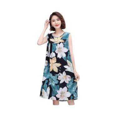 Imagem de Camisola de Seda e Algodão Plus Size para Mulheres - Pijamas Confortáv