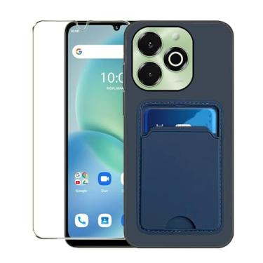 Imagem de Covthch Capa para celular UMIDIGI G9X com protetor de tela, capa carteira UMIDIGI G9X com suporte para cartão, capa protetora de telefone fina de borracha de silicone TPU à prova de choque que não