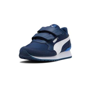 Imagem de PUMA Tênis infantil unissex St Runner com gancho e laço, Azul persa - branco-montanha azul Ah25, 17