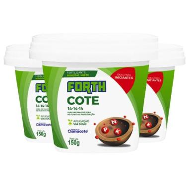 Imagem de Kit 3 Forth Cote 14-14-14 Fertilizante Mineral - 150g