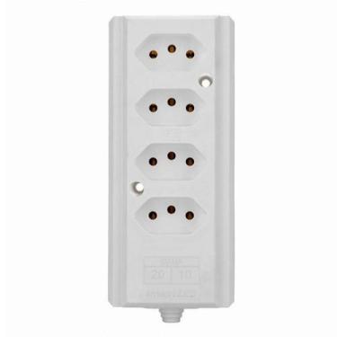 Imagem de Tomada Barra Quadrupla 20A 2 P+T Branca Interneed