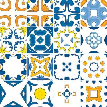 Imagem de Adesivo de Azulejo - Ladrilho Hidráulico - 15cm x 15cm - 16un - 370Azm