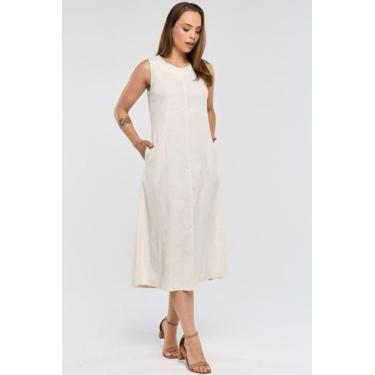 Imagem de Vestido Midi PKS Com Bolsos Linho Natural, G