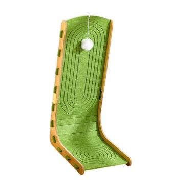 Imagem de KiBcsLic Arranhador de feltro para gatos de interior com bola pendurada vertical, exclusivo para economia de espaço, para cama de exercícios e almofada para, Verde