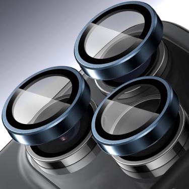 Imagem de Protetor de lente de câmera de telefone para iPhone 17 Pro Max/iPhone 17 Pro, protetores de lente individuais, vidro temperado ultrafino resistente a arranhões com bordas de alumínio para Apple