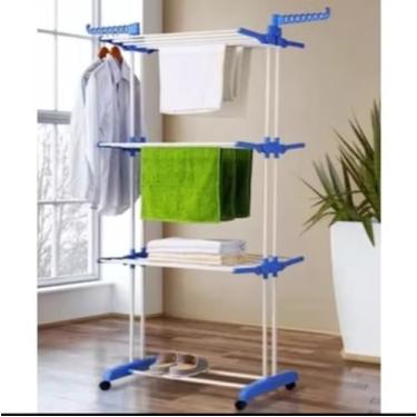 Imagem de Varal De Chão Roupa Calcinha Prateleiras 3 Andares Dobrável Portátil