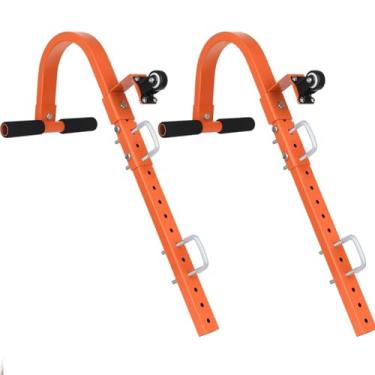 Imagem de Gancho de teto de escada com rodas Estabilizador de cume de telhado de aço resistente com suporte ajustável com cabo de borracha calhas de barra em T A