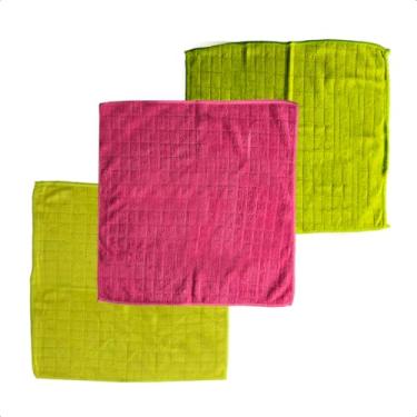 Imagem de Kit 3 Panos de Microfibra 30x30cm Cores Sortidas – Flanela Multiuso Macia e Absorvente - Bestfer