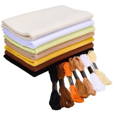 Imagem de CRASPIRE Pacote de rolos de tecido de feltro de 7 cores, folhas de feltro amarelas e marrons com linha de costura de algodão 91 x 20 cm, tecido acrílico para artesanato DIY, costura, patchwork, feltro