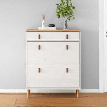 Imagem de IDIMEX Sapateira Vertical Hall de Entrada 2 Portas 1 Gaveta Mikka Branco 16 Pares