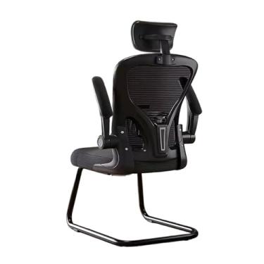 Imagem de Cadeira de escritório de malha respirável cadeira de escritório de encosto alto ergonômica cadeira de mesa com encosto de cabeça, cadeira de mesa com apoios de braços ajustáveis ajustáveis (preto)