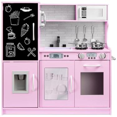 Imagem de Cozinha de Brinquedo Realista em Madeira para Crianças de 3 a 6 Anos, Best Choice, Rosa