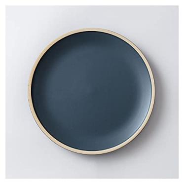 Imagem de Prato de serviço pratos de jantar de cerâmica conjunto de pratos de sobremesa de 25,4 cm para salada macarrão bife e aperitivo pratos de servir pratos de porcelana de cozinha, pratos de cores sortidas