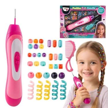 Imagem de Kit Miçangas Infantil com Aplicador de Cabelo Envio Já - Atena