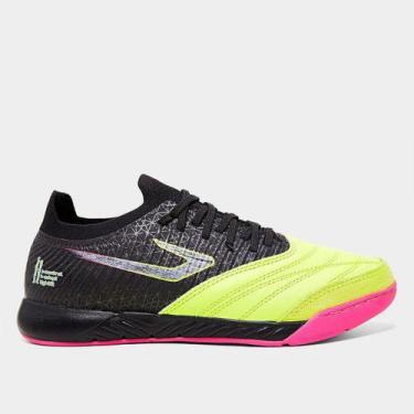 Imagem de Chuteira Futsal Topper Dominator Fuse Unissex, Preto, Verde, 38