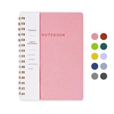 Imagem de Caderno Oneirom Espiral Rosa 15,5x21cm com bolsos 160 páginas