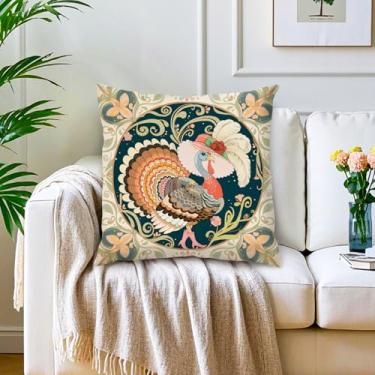 Imagem de Capas de travesseiro de peru de Ação de Graças, presentes de galinha, fazenda, fronhas decorativas para sofá, cama, decoração de casa, sala de estar, pátio
