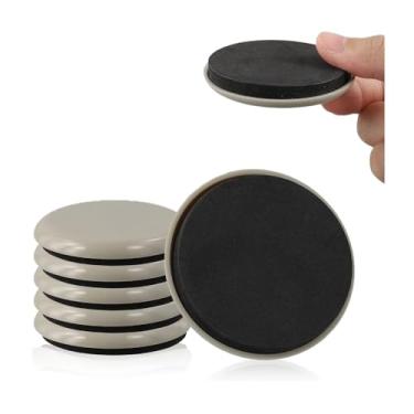 Imagem de 6 peças de diâmetro 3,5 polegadas almofadas deslizantes de móveis para pisos de madeira cadeira e sofá pernas protetores de piso reutilizáveis deslizantes redondos deslizadores de móveis resistentes