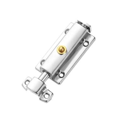 Imagem de Trava de porta antifurto com trava automática de mola de aço inoxidável (prata)