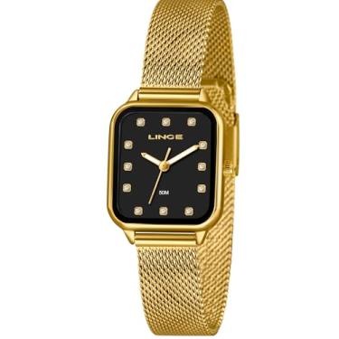 Imagem de RELOGIO LINCE URBAN FEMININO DOURADO ANALOGICO MOSTRADOR PRETO STRASS LQGH253L26 P1KX