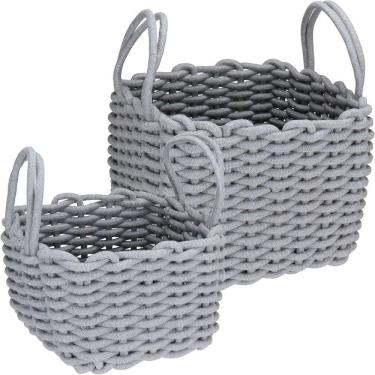 Imagem de Jogo 2 Peças Cesta Organizadora Home&co - G:31x27 P:26x21 Cm
