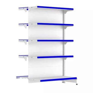 Imagem de Gondola Centro 170 FIT Continuação Branco 10 Bandeja Pe Azul - AMAPÁ