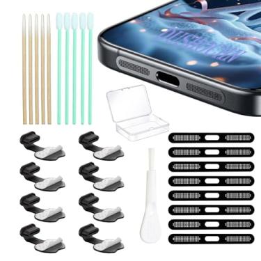 Imagem de Plugue anti-perda de poeira Tipo-C Plugue USB C, capa de porta, acessórios de telefone com rede de poeira de precisão integrada para iPhone 17 Pro (8 peças) (USB C-17 (preto) Pro)