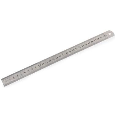 Imagem de Régua Metal Leve De Aço Inoxidável Tamanho 30 cm Marcação Baixo Relevo