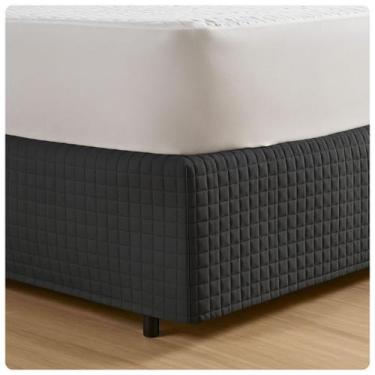 Imagem de Saia Box Queen Size Matelada Ultra Wave Quadriculada Protetora - Olivi