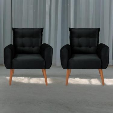 Imagem de Jogo De Poltronas Decorativas Emma Veludo Preto
