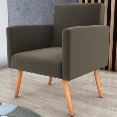 Imagem de Poltrona Para Decoração Sara Suede Cappuccino