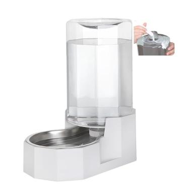 Imagem de Sfozstra Distribuidor Automático De Água Para Animais De Estimação Com Tigela De Aço Inoxidável, Bebedouro Por Gravidade, Alimentador Angular De Água Para Cães E Gatos De Pequeno A Grande Porte (Br